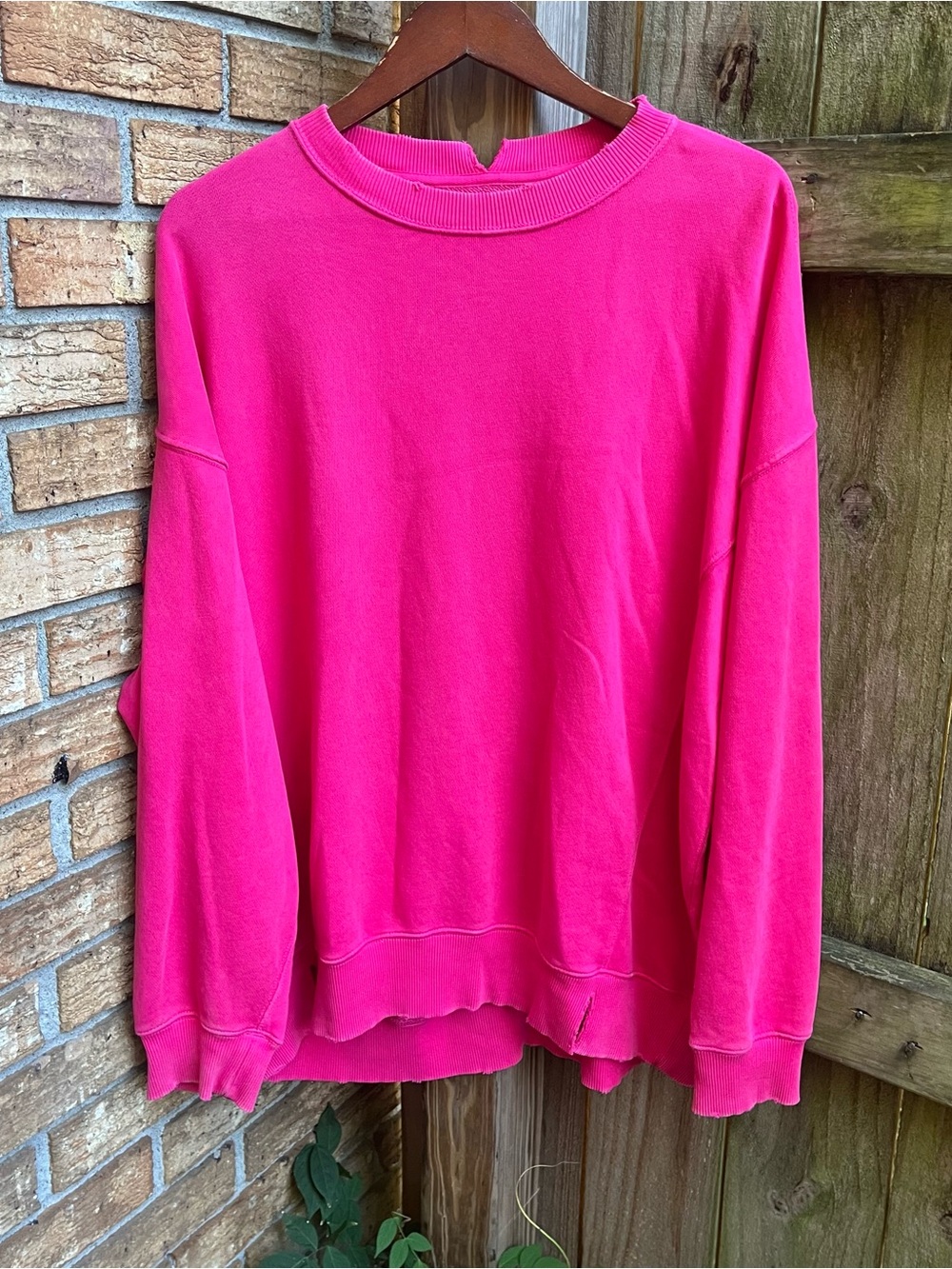 aerie Bright Pink Relaxed Crewneck Sweatshirt